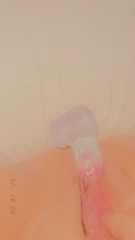 I love using clear dildos … you can really see how wet I get