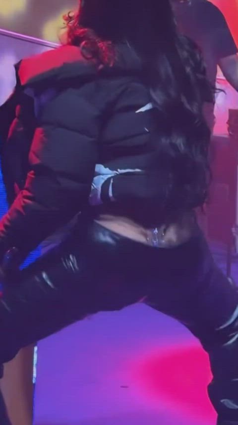 brazilian celebrity dancing ebony leather thong twerking clip