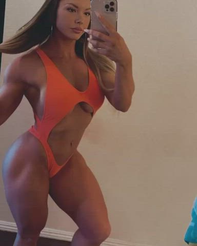 Bikini Bodybuilder Fitness Muscular Girl clip