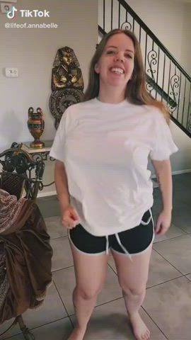 bouncing tits braless chubby non-nude tiktok clip
