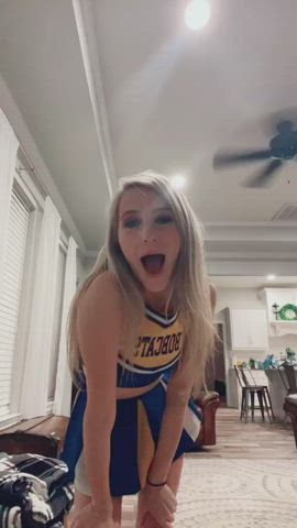 Blonde Cheerleader Cheerleaders Legs Schoolgirl Skirt Teen TikTok clip