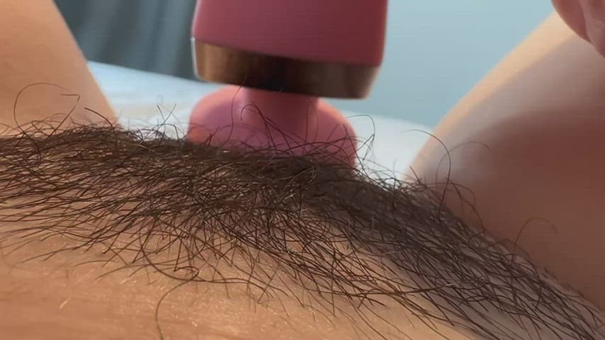 Making my hairy pussy cum