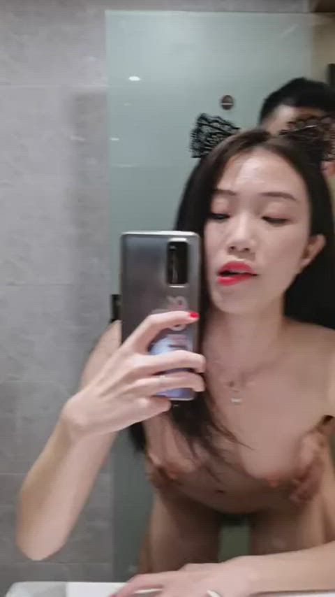 chinese fucked mirror selfie clip