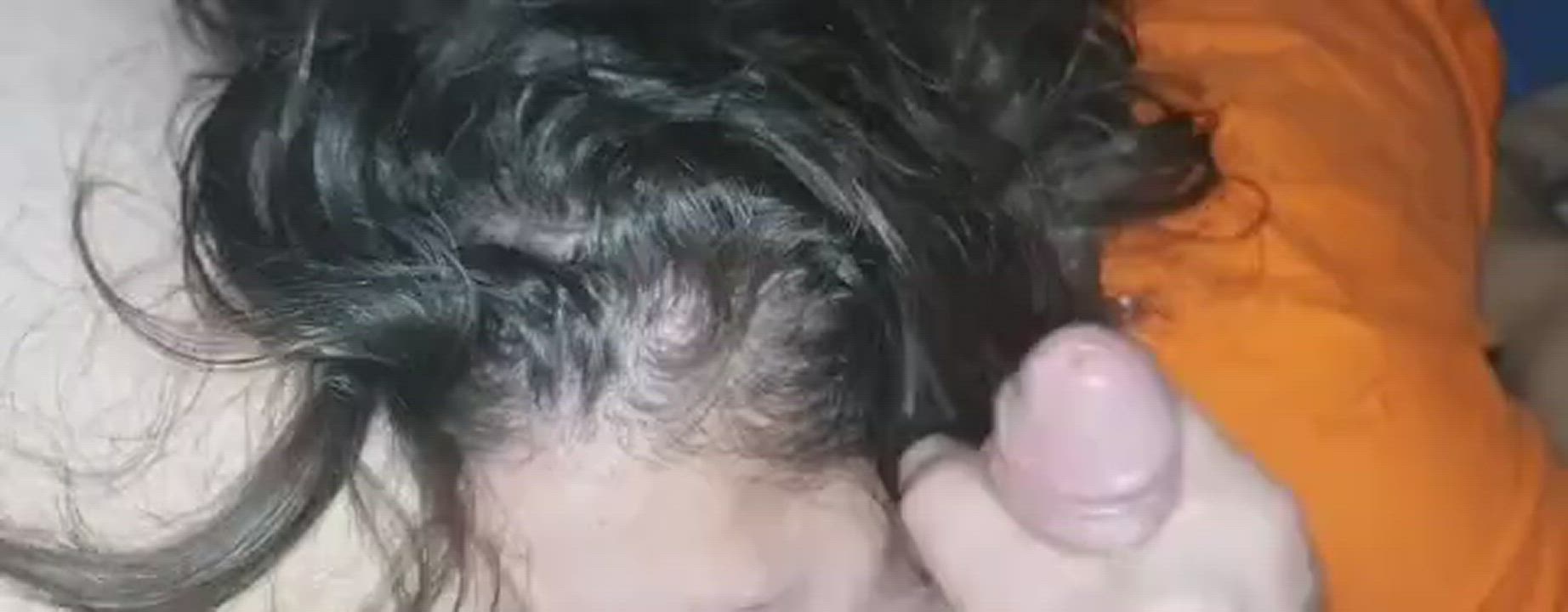 He Cums Right in Her Hair