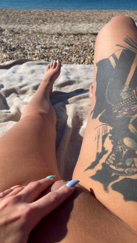 beach nudist pussy shaved pussy tattoo tattooed tight pussy clip