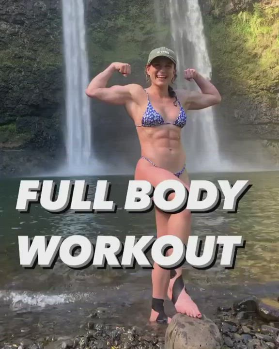 Bikini Fitness Muscular Girl Workout clip