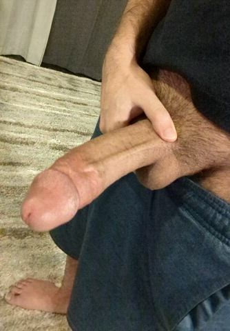 Stroking my thick cock on a horny Sunday night