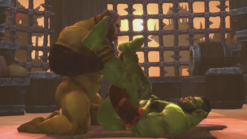 anal animation fantasy gay monster cock muscles orc rule34 sex warcraft monster-sex