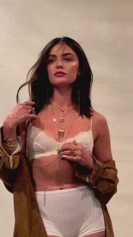 brunette celebrity cleavage lingerie lucy hale natural tits small tits clip