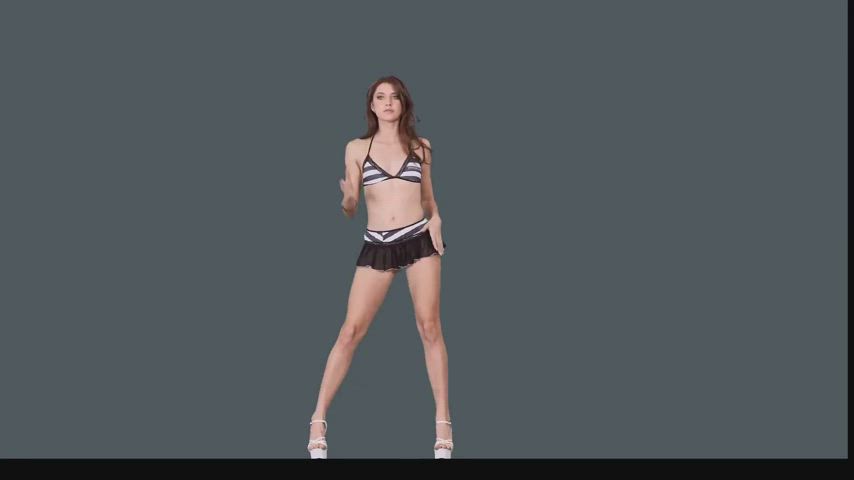 Bikini Flashing Isabella Pussy Skirt clip