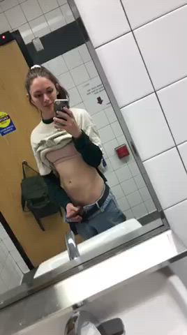 bathroom girl dick trans woman clip