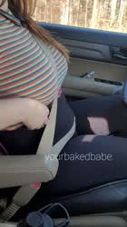 Big Tits Boobs Brunette Car Flashing White Girl clip