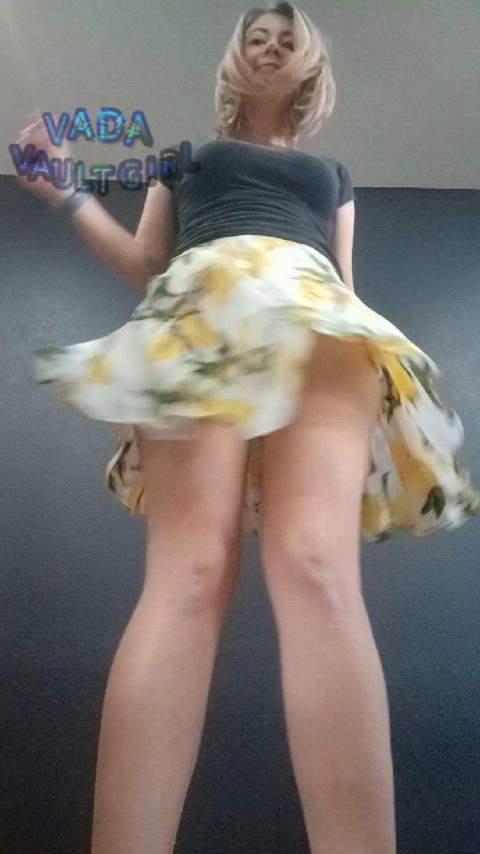 Cute girl spinning in a cute skirt