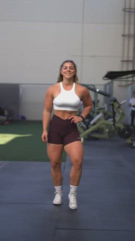 Bodybuilder Fitness Gym Muscular Girl clip