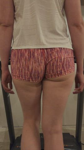 Milf ass in workout shorts
