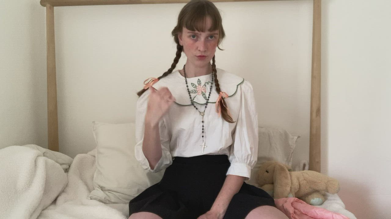 New video alert! Innocent school girl stripping down and playing….Link below ?