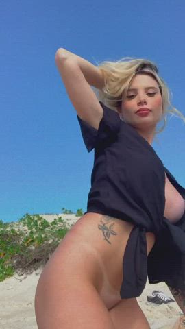 Big Ass Blonde Bra Natural Tits Tease Teasing clip