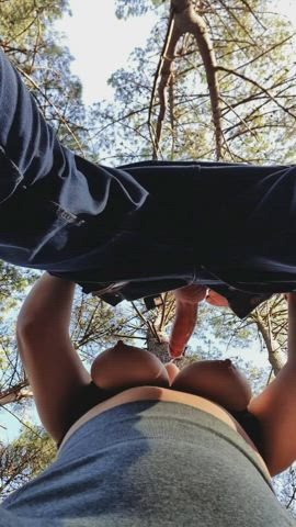 Having a snack on a hike