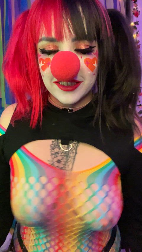 boobs clown clown girl cute natural tits onlyfans solo teen tits clip