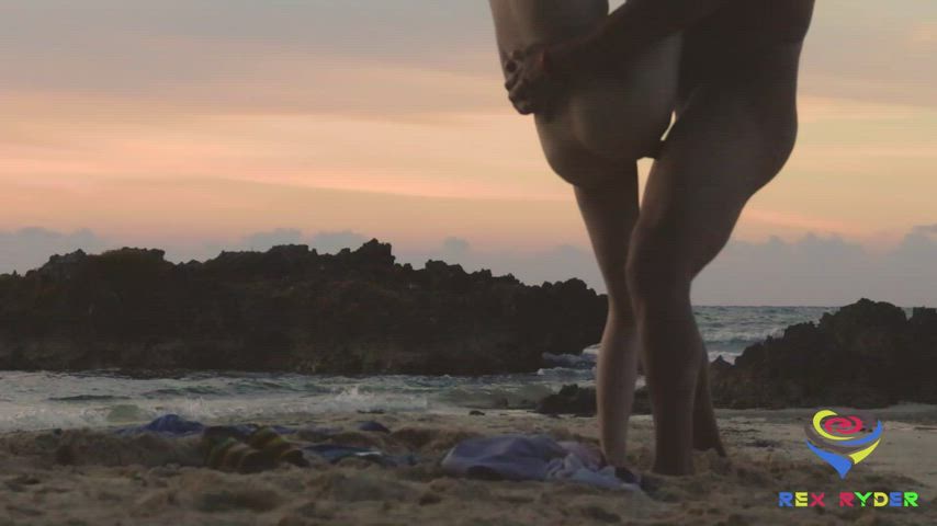 Yoga Instructor Fucking Stud With Epic View On Beach