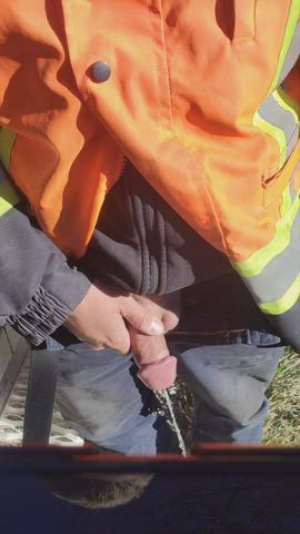 gay pierced pissing worker clip