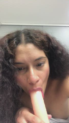 deepthroat dildo latina sucking clip