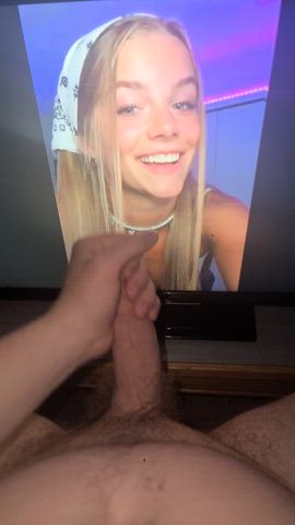blonde celebrity cute pretty teen tiktok tits tribbing tribute white girl clip