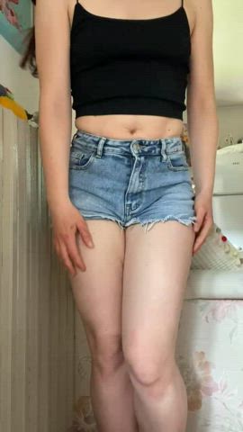 belly button shorts jean shorts cute brunette country girl clip