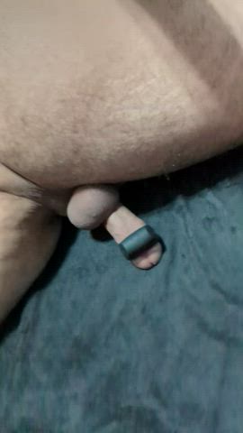 Cumming hands-free with a vibrating cock ring