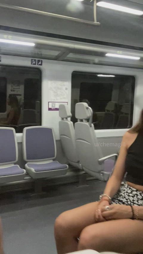 I just love to exhibit my tits when in the public train