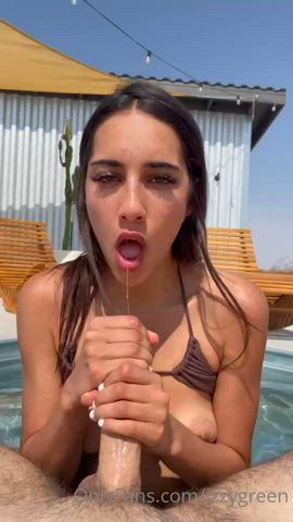 blowjob brunette deepthroat latina onlyfans pov pornstar teen clip