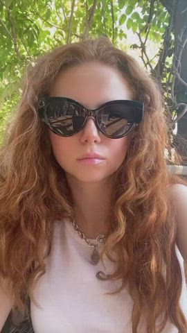 cute outdoor redhead clip