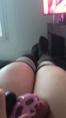 Would you make me cum in my little cage ? 