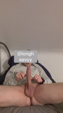 Playing with my long fat cock