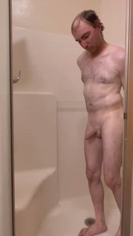 balls big dick cock shaved shower wet clip