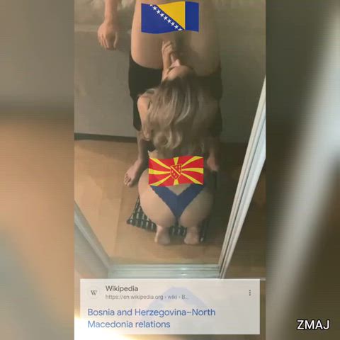 Macedonia always wants her mouth full of Bosnian cock