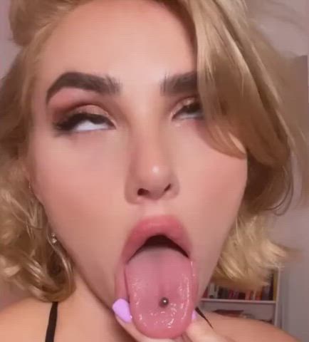 ahegao kenzie anne piercing tongue fetish clip