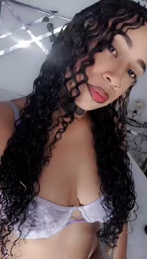 curly hair ebony latina lingerie milf pretty sensual sexy clip