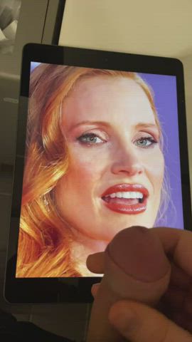 celebrity cum jessica chastain tribute clip