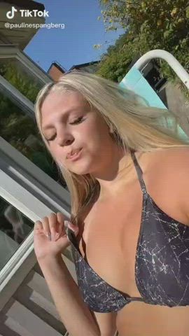 big tits bikini cleavage tiktok underboob clip