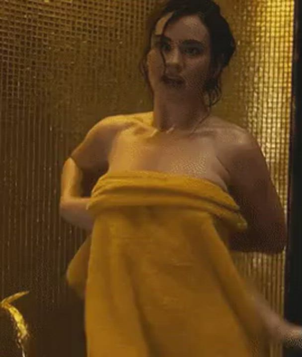 Lily James Tease Towel clip