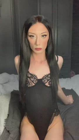 cum girl dick lingerie trans clip
