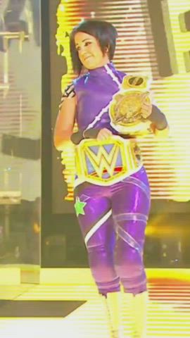 Bayley bumping her belt at Extreme Rules 2020