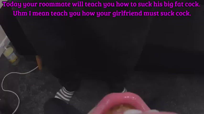 blowjob pov roommate sissy sissycaption clip