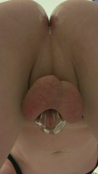 Accepting his fate and training his ass 🍑😈🤤(Giant Butt Plug Chastity)