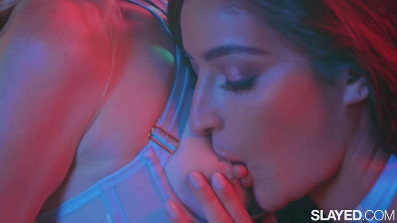 Emily Willis going neon lesbian with Charlotte Stokely
