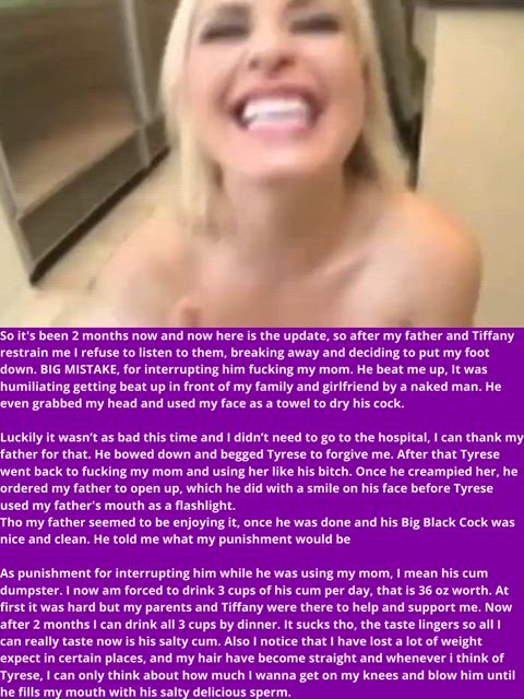 big tits blonde caption cum in mouth cum licking sissy sissy slut story white girl