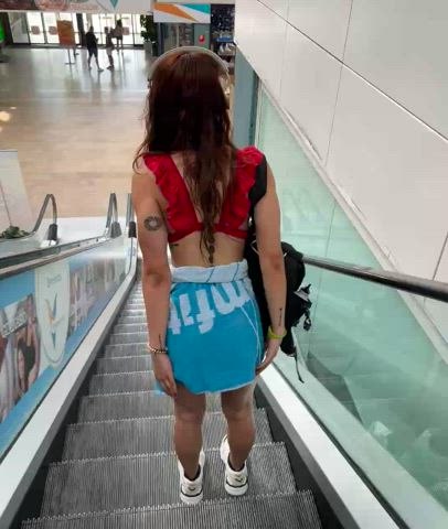 I love Public flashing my Booty Legs Petite on skirt at the mall. Here you have a