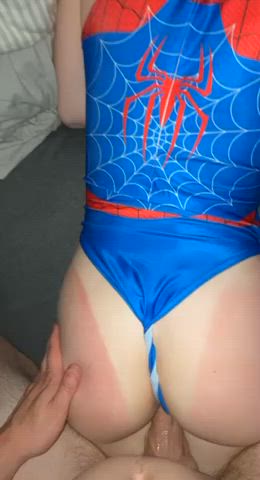 Shooting webs on spider woman
