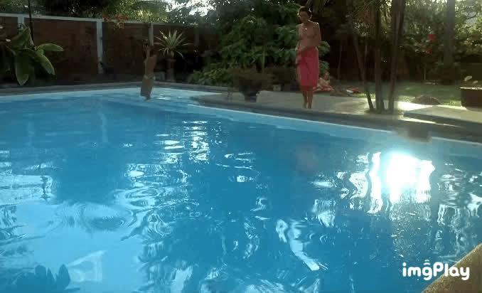 Nudist Outdoor Pool Swimming Pool clip
